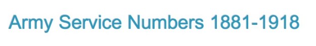 Army Service Numbers