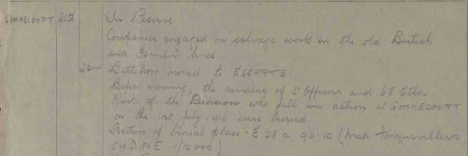 Gommecourt reburial March 1917