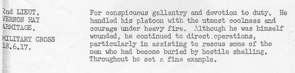 Armitage VH June 1917