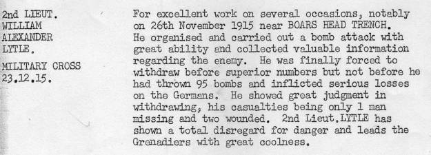 Lytle Military Cross December 1915