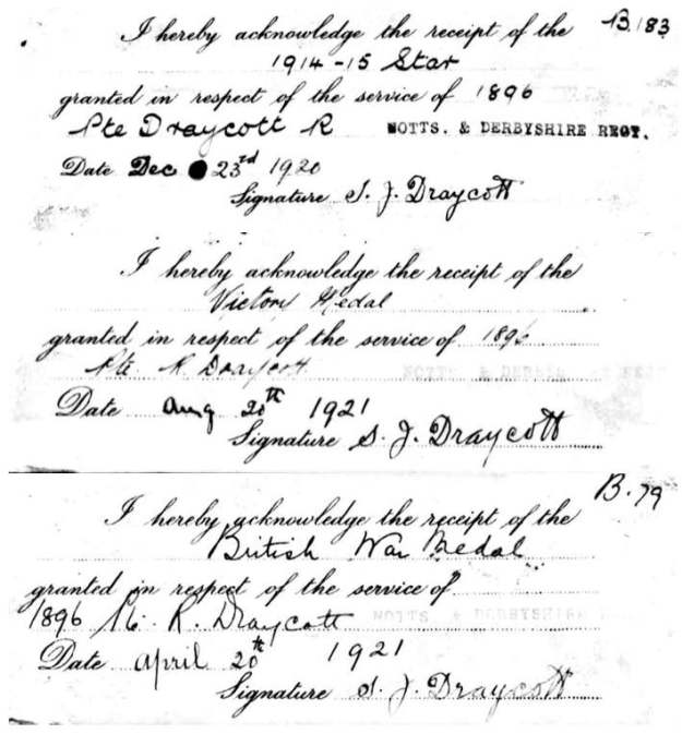 1896 Draycott medals