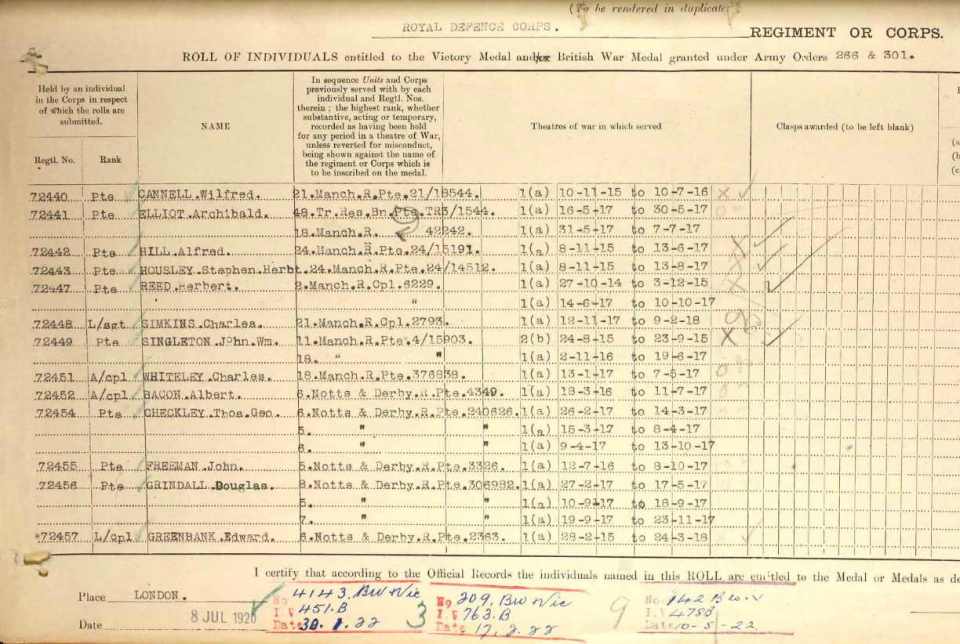 4349 Bacon medal roll