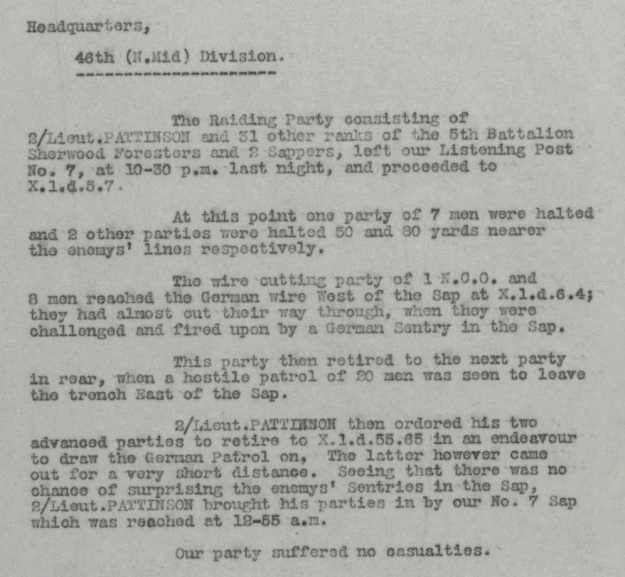 Pattinson Raid August 1916