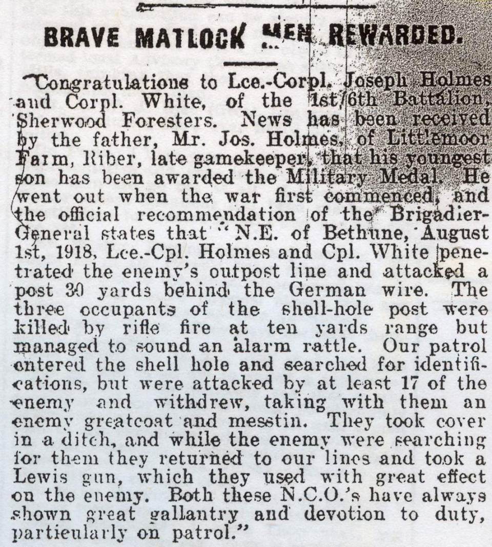 Holmes White August 1918