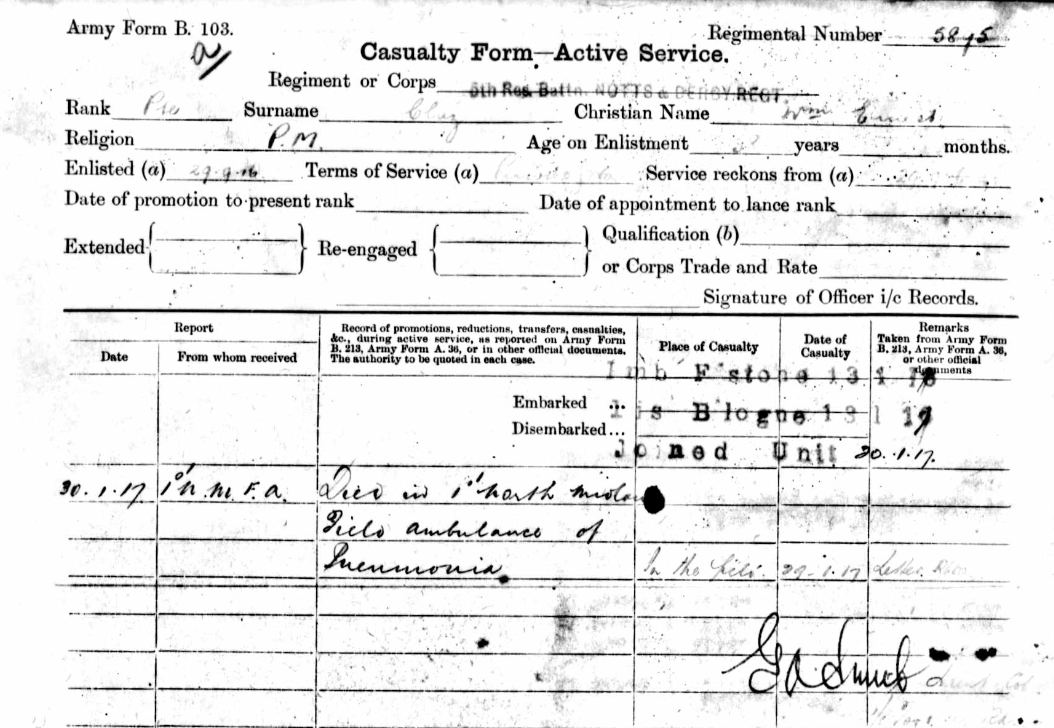 On this day 29th January 1917 | Derbyshire Territorials in the Great War